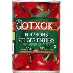 Gotxoki, Poivrons rouges entiers, premiere qualite, la boite de 390g