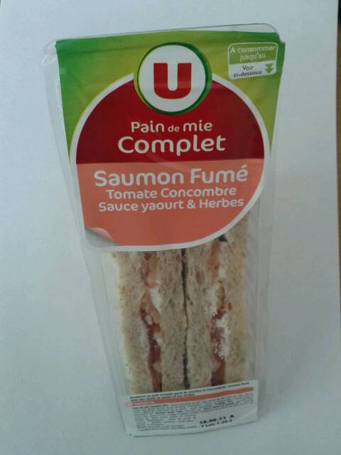 Sandwich saumon fume et crudites U, 150g