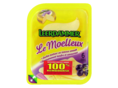 Fromage au lait pasteurise en tranches Le Moelleux Leerdammer, 6 tranches, 150g