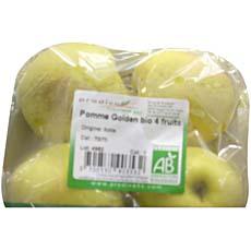 Pommes golden bio PRODIVA, 4 fruits, 600g