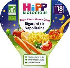Hipp Biologique Mon Dîner Bonne Nuit Rigatoni à la Napolitaine dès 18 mois - 6 assiettes de 260 g