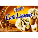 Cafe Liegeois, creme glacee cafe avec pepites de chocolat noir, creme glacee vanille et sauce au cafe, pate a glacer au x4 500ml
