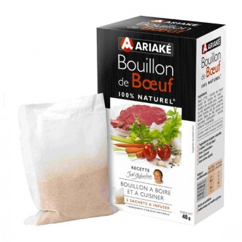 Bouillon de boeuf 100% naturel ARIAKE, 5 sachets, 48g