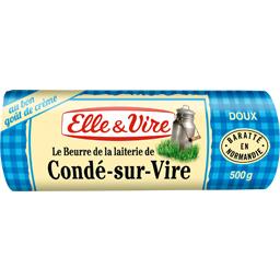 Elle & vire, Beurre de la laiterie de Conde-sur-Vire doux, le rouleau de 500 g