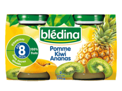 Petits pots pour bebe pomme, kiwi et ananas BLEDINA, des 8 mois, 2x130g