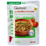 Auchan bio quinoa lentilles et tomates doypack 250g