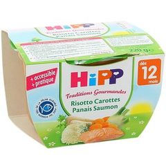 Hipp bio risotto carottes panais saumon bol 200g dès 12 mois