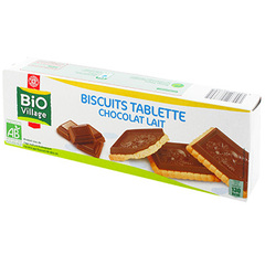 Biscuits tablettes Bio Village Chocolat au lait 150g