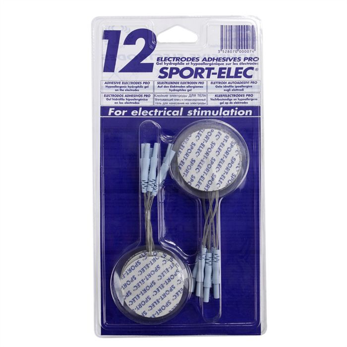 Sport-Elec Électrodes rondes adhésives 12 pièces Bleu/Blanc 50 mm