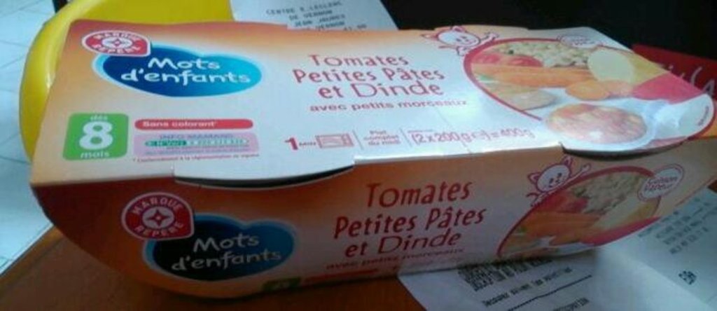 Bols Mots d'enfants Dinde pates tomates Des 8 mois 2x200g