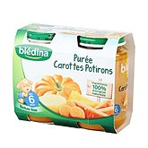 Petits pots Bledina - 6 mois Purée/carotte/potiron - 2x200g