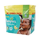 Couches Pampers Baby Dry T5 + - Jumbo pack x68