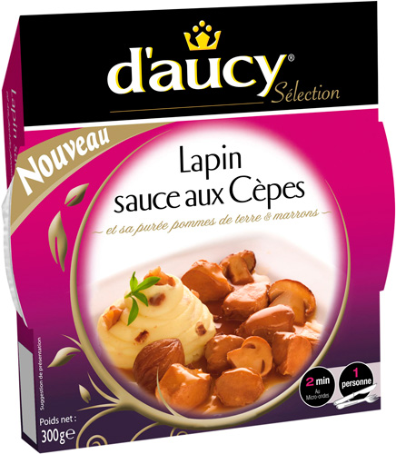 d'aucy, Selection - Lapin sauce aux cepes, la barquette de 300g