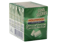 Hollywood Dragees sans sucre green fresh 5x10 dragees 72.5g