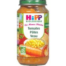 Petit pot bio pour bebe tomates, pates et veau HIPP, des 12 mois, 250g