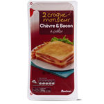 Auchan croque monsieur chevre & bacon a poeler x2-100g