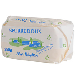Beurre doux Ma Région plaquette papier sulfu 250g Briois