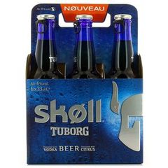 Tuborg, Bière Skoll aromatisée Vodka et agrumes, les 6 bouteilles de 33 cl
