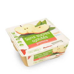 Auchan compte de pommes sans sucres ajoutes 4x97g
