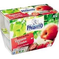 Paquito, Dessert de fruits pomme fraise, les 4 pots de 100g