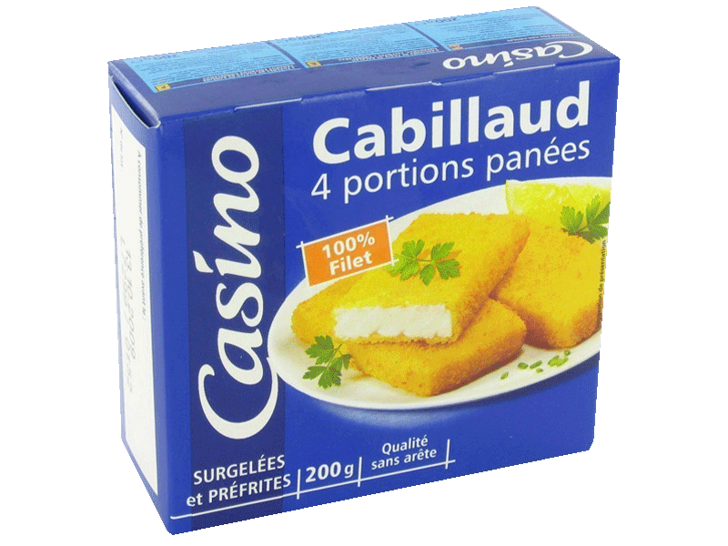 Cabillaud pane 4 portions (surgeles)