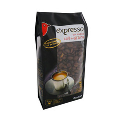 cafe pur arabica expresso en grains auchan 250g