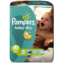 Pampers babydry midpack couches bébé t6 extra large x23