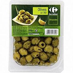 Olives a l'ail denoyautees