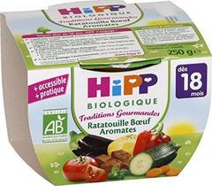 Hipp Biologique Traditions Gourmandes Ratatouille Boeuf Aromates dès 18 mois - 8 bols de 250 g