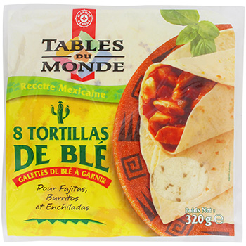 Tortillas Tables du Monde Galettes de ble x8 320g