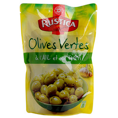 Olives vertes Rustica Ail et Thym 250g
