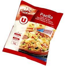 Paella aux fruits de mer, aiguillettes de poulet, colin d'Alaska et chorizo U, 1kg