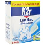 K2r activateur de lavage linge blanc tablette x25