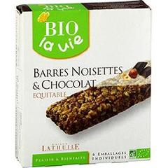 Barres noisettes chocolat Bio La Vie