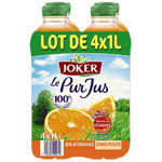 joker pur jus orange sans pulpe 4x1l