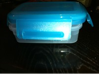 Boîte hermétique U, rectangulaire, à clips, 0,5 litres, couvercle bleu