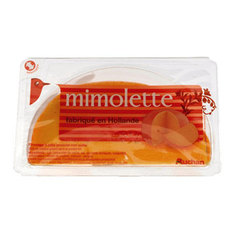 Mimolette 40% mat.gr 23% de matieres grasses, a base de lait pasteurise