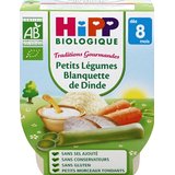 Hipp Biologique Traditions Gourmandes Petits Légumes Blanquette de Dinde dès 8 mois - 8 bols de 190 g