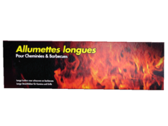Allumettes longues pour cheminees & barbecues