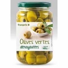 Franprix olives vertes dénoyautées 160g