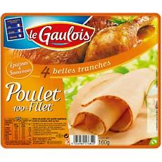 Blanc de poulet 100% filet LE GAULOIS, 4 tranches, 160g