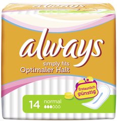 Serviettes hygieniques Simply Fits normal ALWAYS Ultra,14 unites
