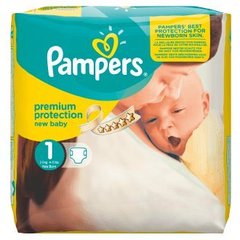Couches new baby newborn taille 1 (2/5kg) PAMPERS, paquet x22