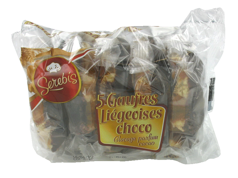 Gaufres liegeoises au chocolat SEREBIS, 5 unites, 300g