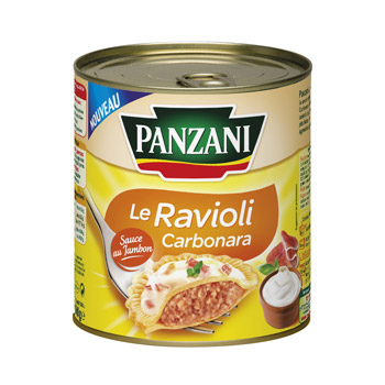 Panzani, Le Ravioli Carbonara, la boite de 800g