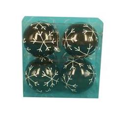 Boîte de 4 boules noires avec décor