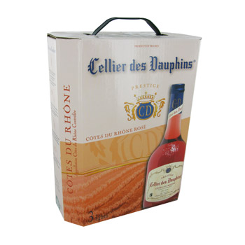 Cellier des Dauphins, Cotes du Rhone, vin rose, le cubi de 3 l
