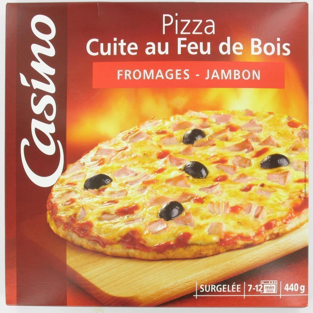 Pizza jambon/fromage cuite au feu de bois