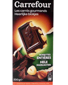 Les carres gourmands - Chocolat noir et noisettes entieres