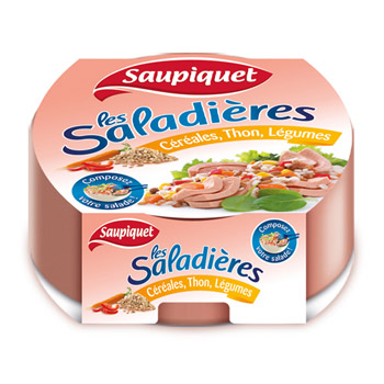 Saupiquet Les Saladières - Salade au thon, céréales/légumes la boite de de 160 g